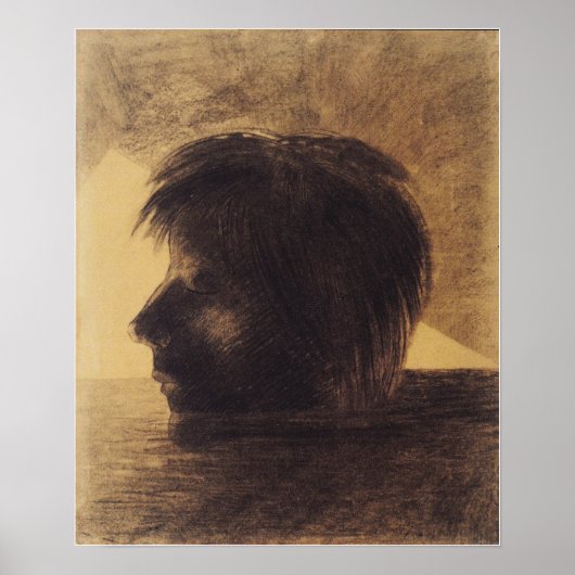 Redon - Hoofd van Orpheus op het water of de Mysti Poster (Voorkant)