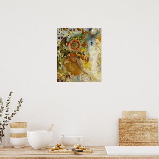 Redon - twee jonge meisjes onder de bloemen poster (Keuken)