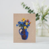 Redon - Vase of Flowers Pansies, Briefkaart (Staand voorkant)