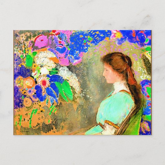 Redon - Violette Heymann, schilderij van fijne kun Briefkaart (Voorkant)