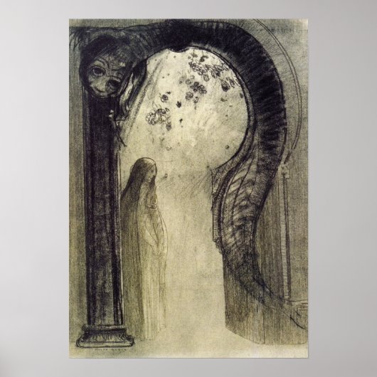 Redon - Vrouw en dienstplichtige 1890 Poster (Voorkant)