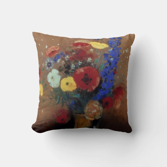 Redon: Wilde bloemen, C1912 Kussen (Voorkant)