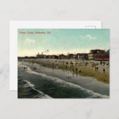 Redondo Beach CA, Bathing Beach 1910s Briefkaart (Voorkant / Achterkant)