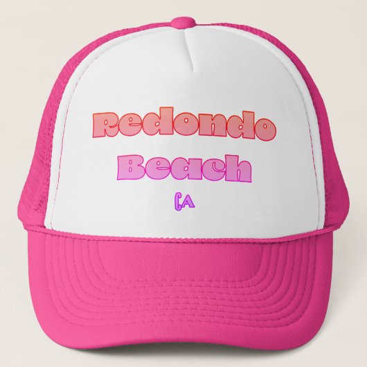 Redondo Beach CA roze Trucker Pet (Voorkant)