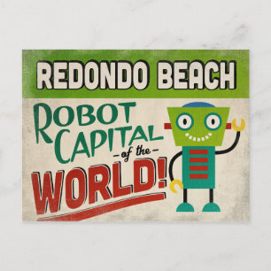 Redondo Beach California Robot - Funny  Briefkaart