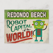 Redondo Beach California Robot - Funny  Briefkaart (Voorkant)