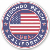 Redondo Beach Californië, Redondo Beach Sticker (Voorkant)