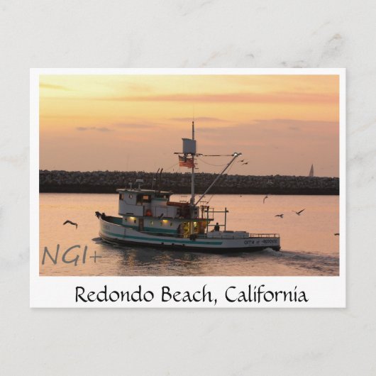 Redondo Beach, Californische sleepboot Briefkaart (Voorkant)