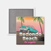 Redondo Beach LA-reisposter Magneet (Voorkant / Achterkant)