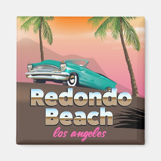 Redondo Beach LA-reisposter Magneet (Voorkant)