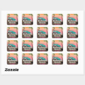 Redondo Beach LA-reisposter Vierkante Sticker (Vel)