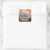 Redondo Beach LA-reisposter Vierkante Sticker (Tas)