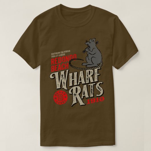Redondo Beach Wharf Ratten T-shirt (Design voorkant)