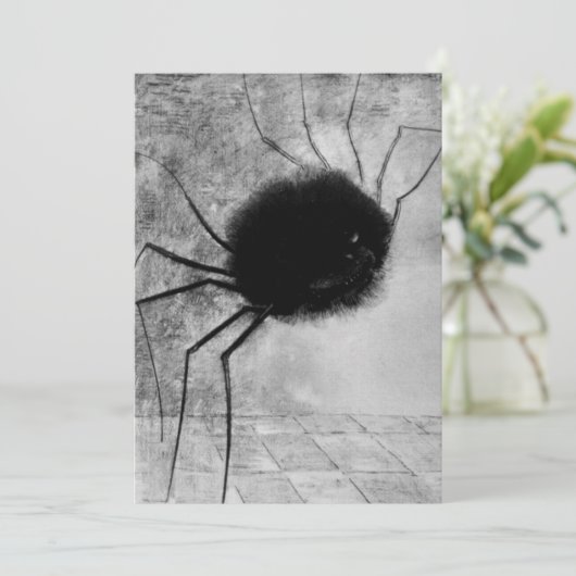 Redon's glimlachende Spider Halloween Party Invita Kaart (Staand voorkant)