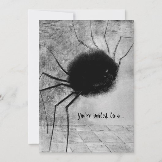 Redon's glimlachende Spider Halloween Party Invita Kaart (Voorkant)
