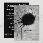 Redon's glimlachende Spider Halloween Party Invita Kaart (Voorkant / Achterkant)