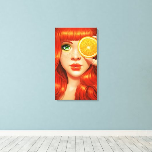 RedOrange Canvas Afdruk (Insitu (Houten vloer))