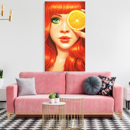 RedOrange Canvas Afdruk (Insitu (Woonkamer))