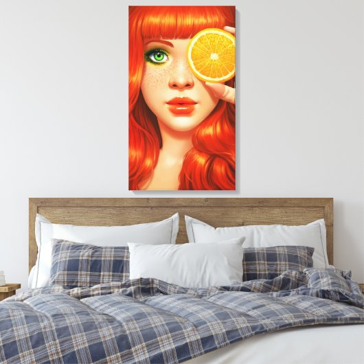 RedOrange Canvas Afdruk (Insitu (Slaapkamer))