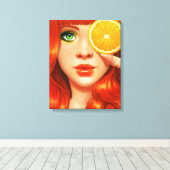 RedOrange Canvas Afdruk (Insitu (Houten vloer))