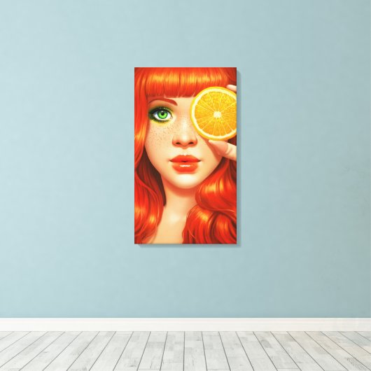 RedOrange Canvas Afdruk (Insitu (Houten vloer))