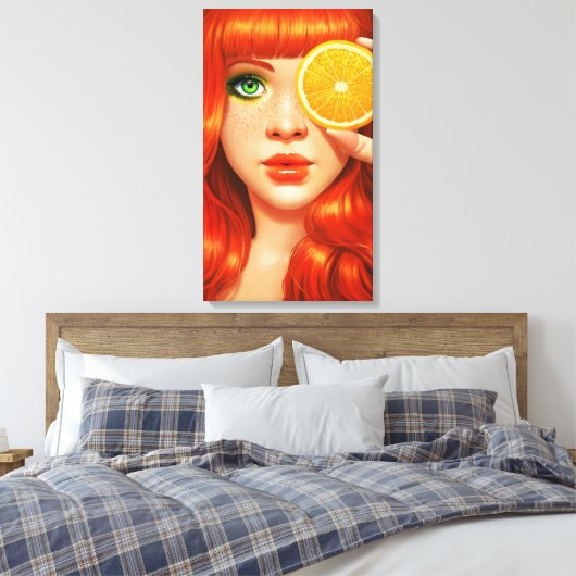 RedOrange Canvas Afdruk (Insitu (Slaapkamer))