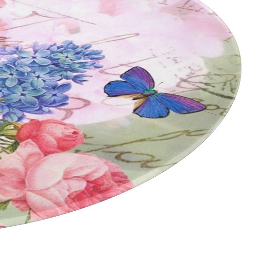 Redoute bloemen Decoratief Glazen snijvlak Snijplank (Hoek)