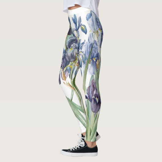 Redoute Blue Iris Floral over afdruk Leggings (Links)