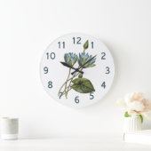 Redoute Blue Lotus Floral Waterverf Grote Klok (Huis)