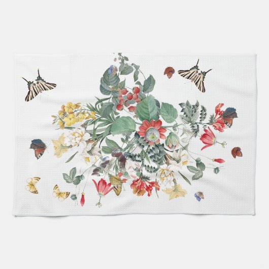 Redoute Butterfly Garden Flower Kitchen Towel Theedoek (Horizontaal)