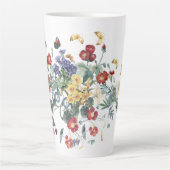 Redoute Butterfly Garden Flower Latte Mok (Voorkant)
