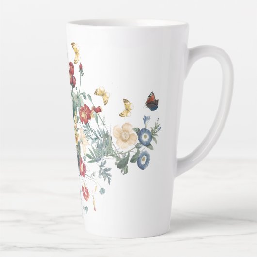  Redoute Butterfly Garden Flower Latte Mok (Rechts)