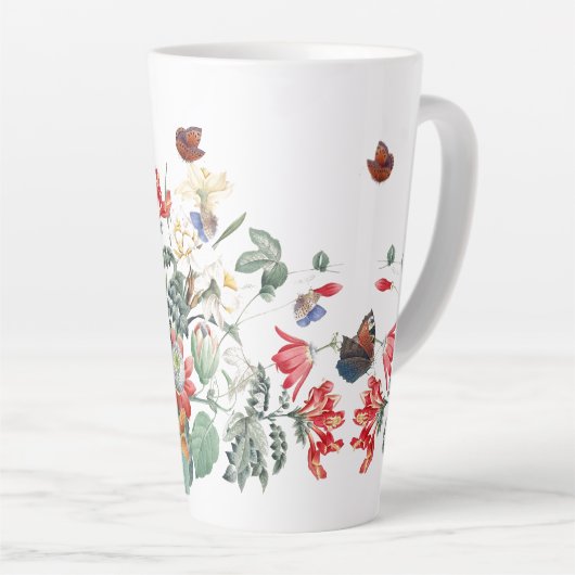  Redoute Butterfly Garden Flower Latte Mok (Rechterhoek)
