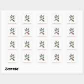 REDOUTÉ CHRISTMAS HOLLY ENVELOPE SEAL STICKER (Vel)