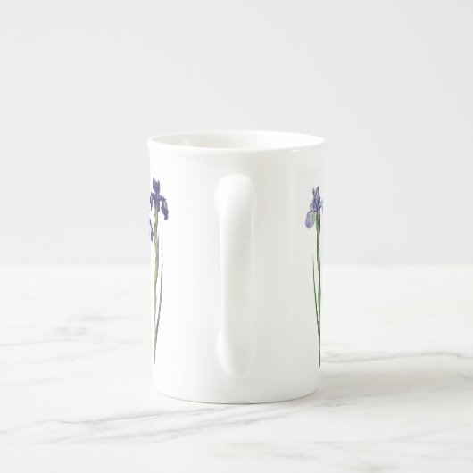 Redoute Drie Blauwe Iris Fine Art Bone China Mok (Achterkant)