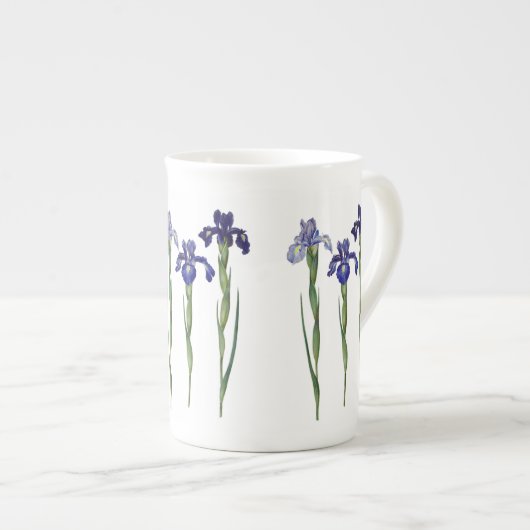 Redoute Drie Blauwe Iris Fine Art Bone China Mok (Voorkant rechts)