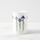 Redoute Drie Blauwe Iris Fine Art Bone China Mok (Voorkant)