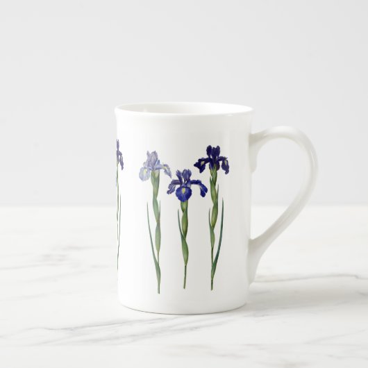 Redoute Drie Blauwe Iris Fine Art Bone China Mok (Rechts)