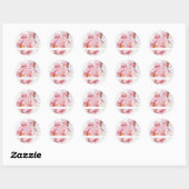 REDOUTÉ ENVELOPE SEAL MET PINK ROSE RONDE STICKER (Vel)