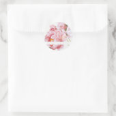 REDOUTÉ ENVELOPE SEAL MET PINK ROSE RONDE STICKER (Tas)