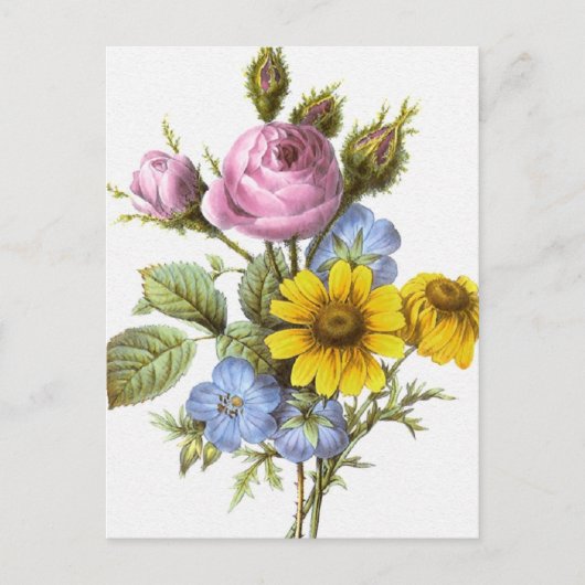  Redoute Flower Bouquet Briefkaart (Voorkant)