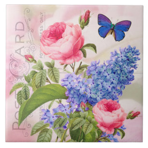 Redoute Flowers Ceramic Tile Tegeltje