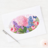 Redoute Flowers Oval Seal Sticker (Envelop)