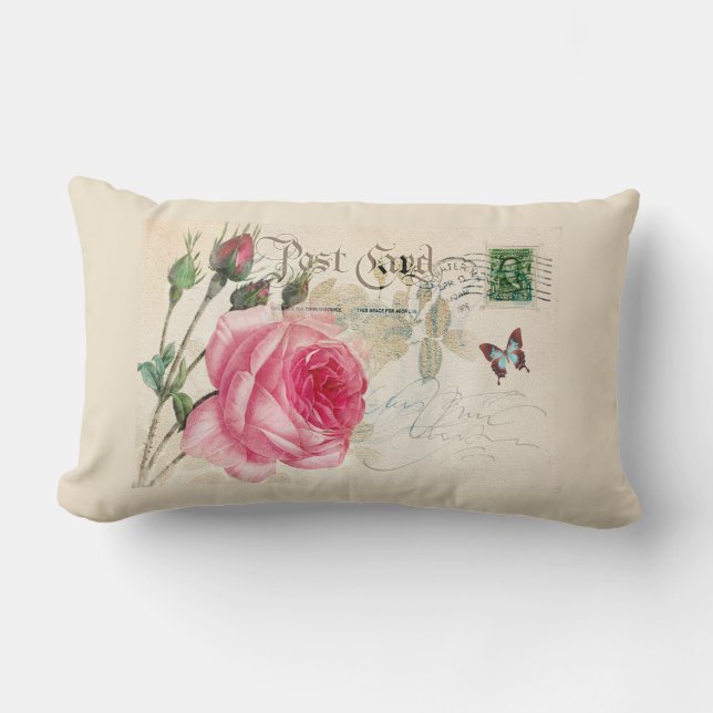Redoute Franse roze roze Sierkussen Kussen (Voorkant)
