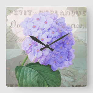 Redoute Hydrangea Shabby French Accent Clock Vierkante Klok
