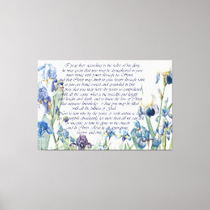 Redoute Iris Flowers Ephesians 3 Bijbeldruk Canvas Afdruk