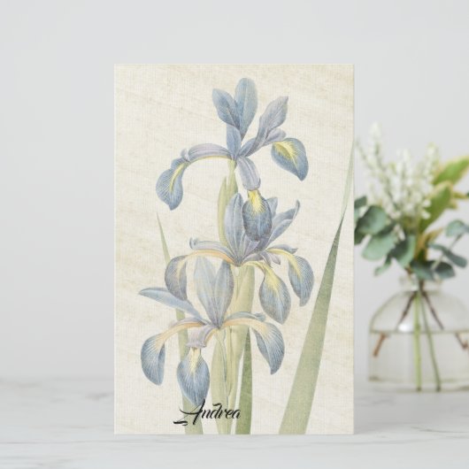 Redoute Iris Flowers leest roestpapierbakkerij Briefpapier (Staand voorkant)