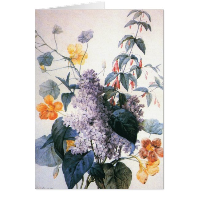 Redoute Lila Bouquet Kaart (Voorkant)