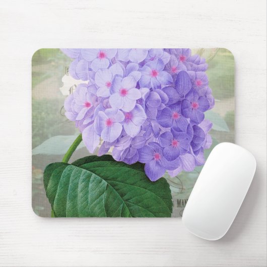 Redoute Paarse Hydrangea Mousepad Muismat (Met muis)