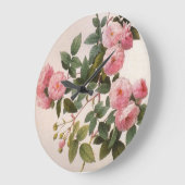 Redoute Pink Peony-Rozen wandklok (Hoek)